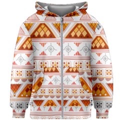 Bright Aztec Ethnic Seamless Pattern Kids  Zipper Hoodie Without Drawstring