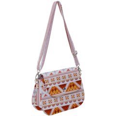 Bright Aztec Ethnic Seamless Pattern Saddle Handbag by Bedest