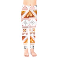 Bright Aztec Ethnic Seamless Pattern Kids  Classic Winter Leggings