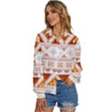 Bright Aztec Ethnic Seamless Pattern Women s Long Sleeve Button Up Shirt View2