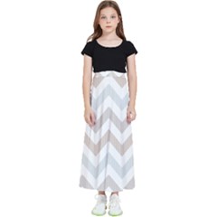 Colored Zigzag Seamless Patterns Kids  Flared Maxi Skirt by Bedest