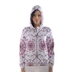 Floral Flora Flower Seamless Pattern Women s Hooded Windbreaker