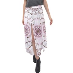 Floral Flora Flower Seamless Pattern Velour Split Maxi Skirt by Bedest