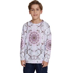 Floral Flora Flower Seamless Pattern Kids  Crewneck Sweatshirt by Bedest