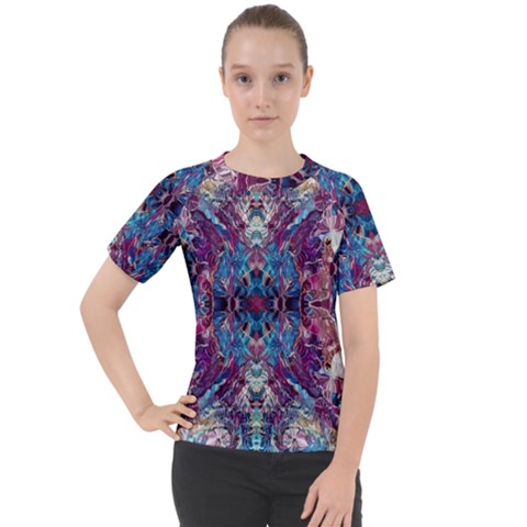 Abstract Symmetry Women s Sport Raglan T-shirt by kaleidomarblingart