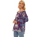 Abstract symmetry Off Shoulder Chiffon Pocket Shirt View2