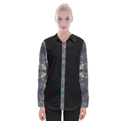 Ornate baroque floral pattern print Womens Long Sleeve Shirt