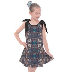 Ornate Baroque Floral Pattern Print Kids  Tie Up Tunic Dress by dflcprintsclothing