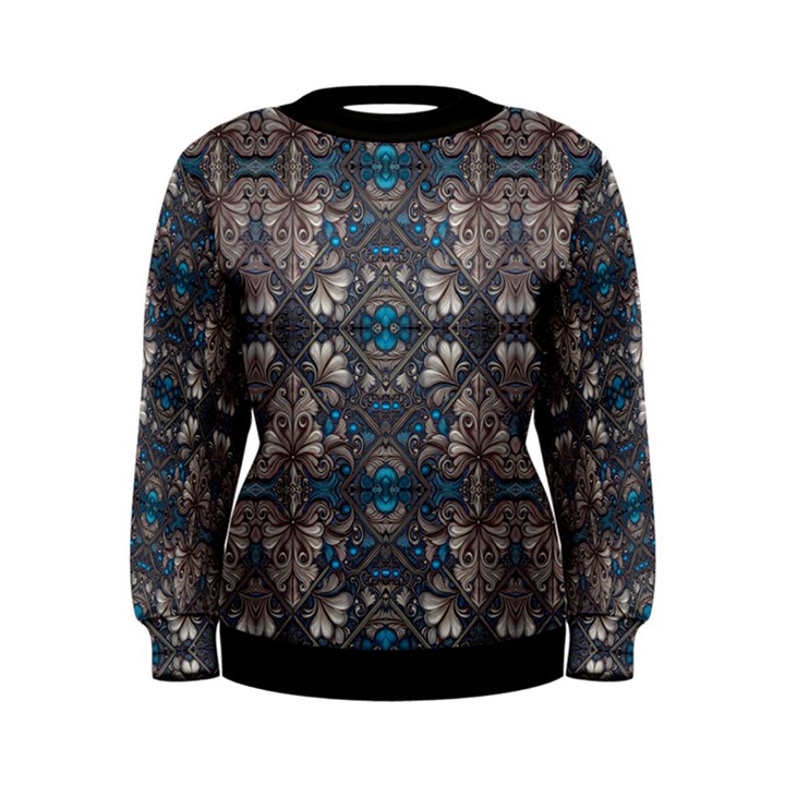 Ornate baroque floral pattern print Women s Sweatshirt