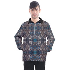 Ornate Baroque Floral Pattern Print Men s Half Zip Pullover by dflcprintsclothing