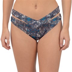 Ornate baroque floral pattern print Double Strap Halter Bikini Bottoms