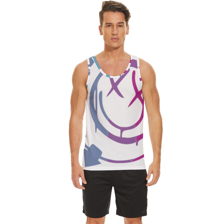 Blink 182 logo Men s Wide Collar Tank Top