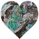 Marbling Mono Blend  Wooden Puzzle Heart View1