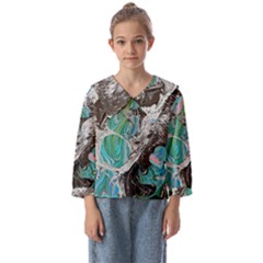 Marbling Mono Blend  Kids  Sailor Shirt by kaleidomarblingart