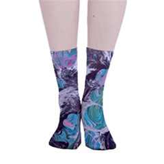 Marbling Mono Blend  Smooth Crew Length Tube Socks by kaleidomarblingart