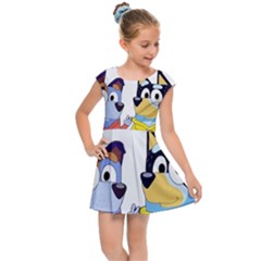 Bluey Kids  Cap Sleeve Dress by avitendut