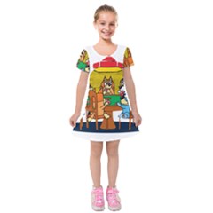 Bluey Kids  Short Sleeve Velvet Dress