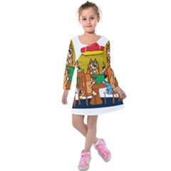 Bluey Kids  Long Sleeve Velvet Dress