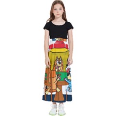 Bluey Kids  Flared Maxi Skirt by avitendut