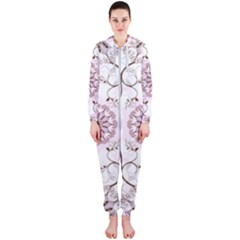 Floral Flora Flower Seamless Pattern Hooded Jumpsuit (ladies)