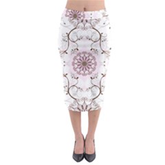 Floral Flora Flower Seamless Pattern Midi Pencil Skirt