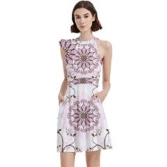 Floral Flora Flower Seamless Pattern Cocktail Party Halter Sleeveless Dress With Pockets by Bedest