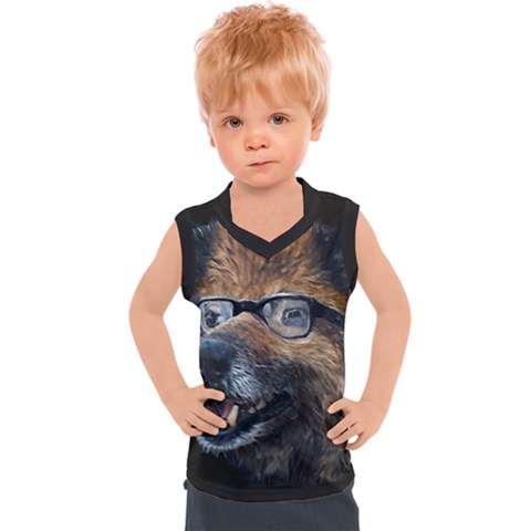 Witty Woof Print Illustration Kids  Sport Tank Top by dflcprintsclothing