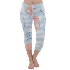 Pattern Plants Leaves Nature Capri Winter Leggings 