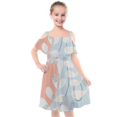 Pattern Plants Leaves Nature Kids  Cut Out Shoulders Chiffon Dress by Bedest