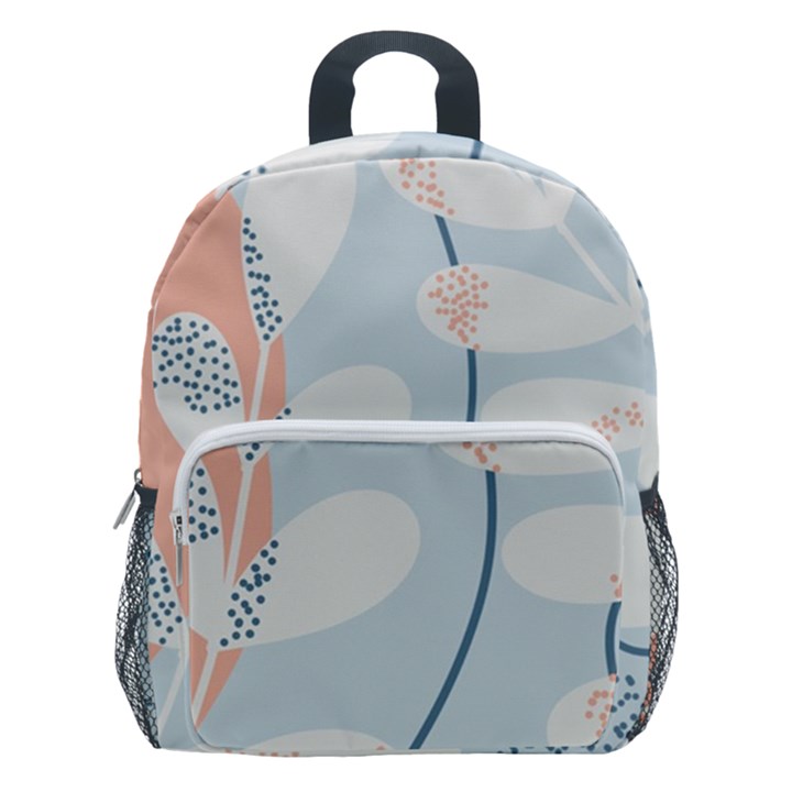 Pattern Plants Leaves Nature Kids  Age 5-10 Lightweight School Backpack with Side Pockets