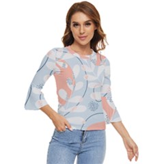 Pattern Plants Leaves Nature Bell Sleeve Top