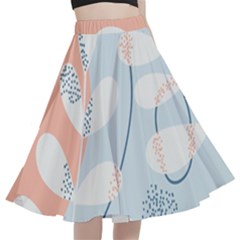 Pattern Plants Leaves Nature A-line Full Circle Midi Skirt With Pocket by Bedest