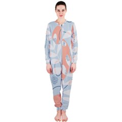 Pattern Plants Leaves Nature Onepiece Jumpsuit (ladies)