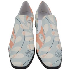 Pattern Plants Leaves Nature Women Slip On Heel Loafers by Bedest