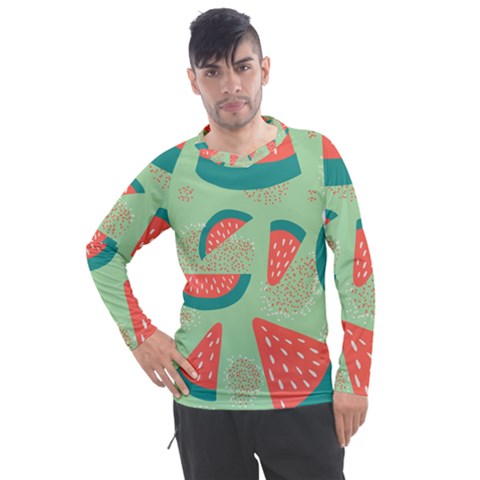 Watermelon Dots Summer Pattern Men s Pique Long Sleeve T-shirt by Bedest