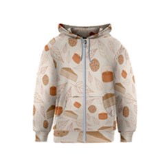 Leaves Cake Cookies Pattern Kids  Zipper Hoodie