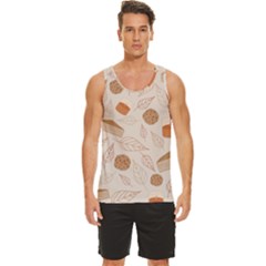 Leaves Cake Cookies Pattern Men s Wide Collar Tank Top by Bedest