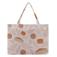 Leaves Cake Cookies Pattern Medium Tote Bag by Bedest