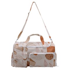 Leaves Cake Cookies Pattern Sports Gym Duffle Bag With Shoe Compartment by Bedest