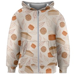 Leaves Cake Cookies Pattern Kids  Zipper Hoodie Without Drawstring