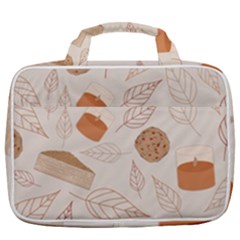 Leaves Cake Cookies Pattern Travel Toiletry Bag With Hanging Hook by Bedest