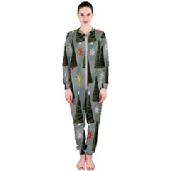 Christmas Trees Pattern Onepiece Jumpsuit (ladies)