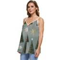 Christmas Trees Pattern Casual Spaghetti Strap Chiffon Top View2