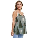 Christmas Trees Pattern Casual Spaghetti Strap Chiffon Top View3