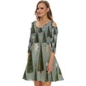 Christmas Trees Pattern Shoulder Cut Out Zip Up Dress View2