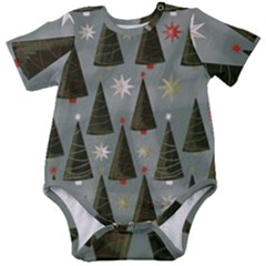 Christmas Trees Pattern Baby Short Sleeve Bodysuit