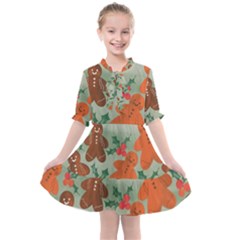 Christmas Cookies Cookie Advent Pattern Kids  All Frills Chiffon Dress by Bedest