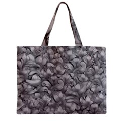 Silver Blossom Elegance Print (ai+human) Zipper Mini Tote Bag by dflcprintsclothing