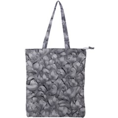 Silver Blossom Elegance Print (ai+human) Double Zip Up Tote Bag by dflcprintsclothing