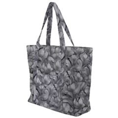 Silver Blossom Elegance Print (ai+human) Zip Up Canvas Bag by dflcprintsclothing